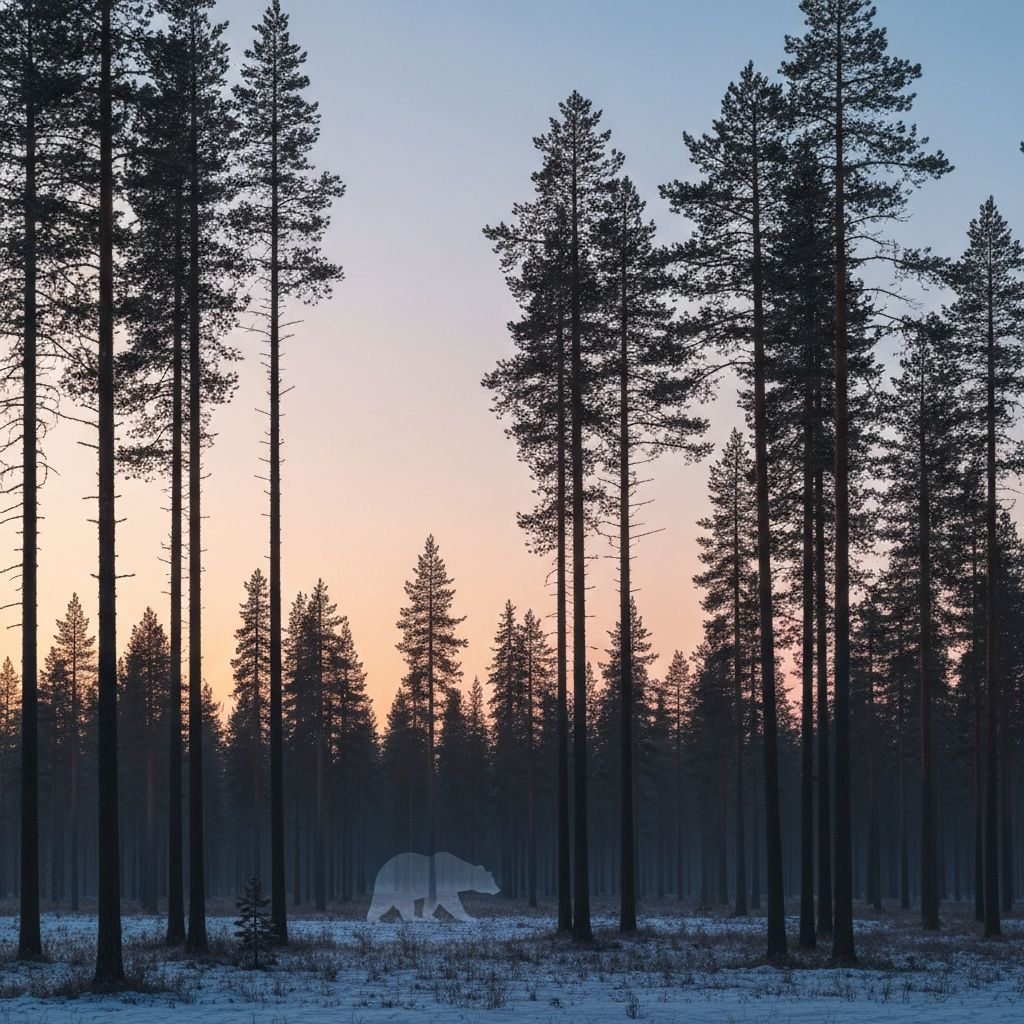 Nordic forest landscape representing strategic patience and observation